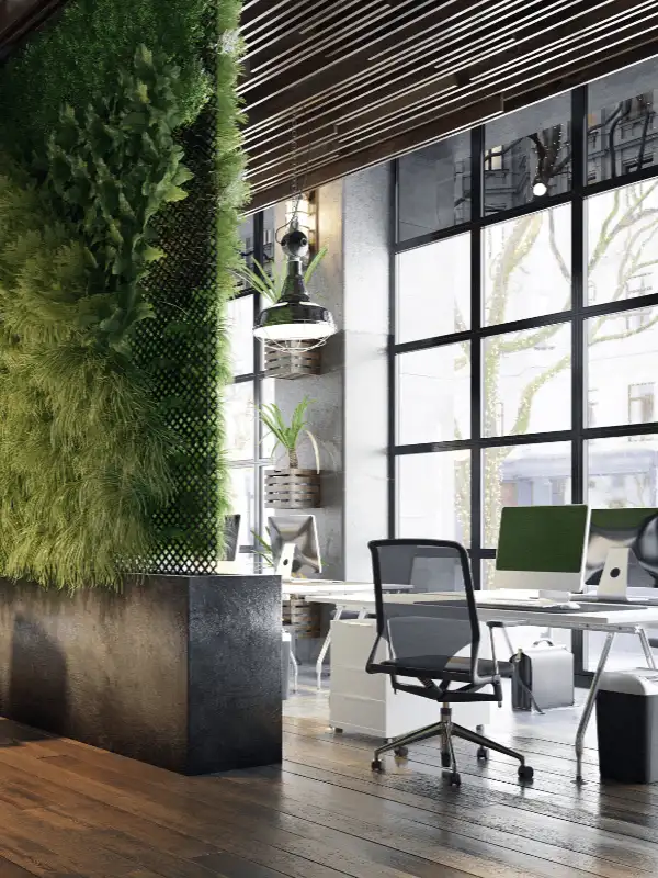 office interior with Hybrid Work Zones