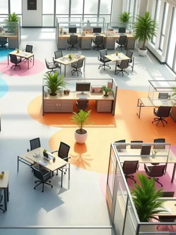 office interior with Hybrid Work Zones
